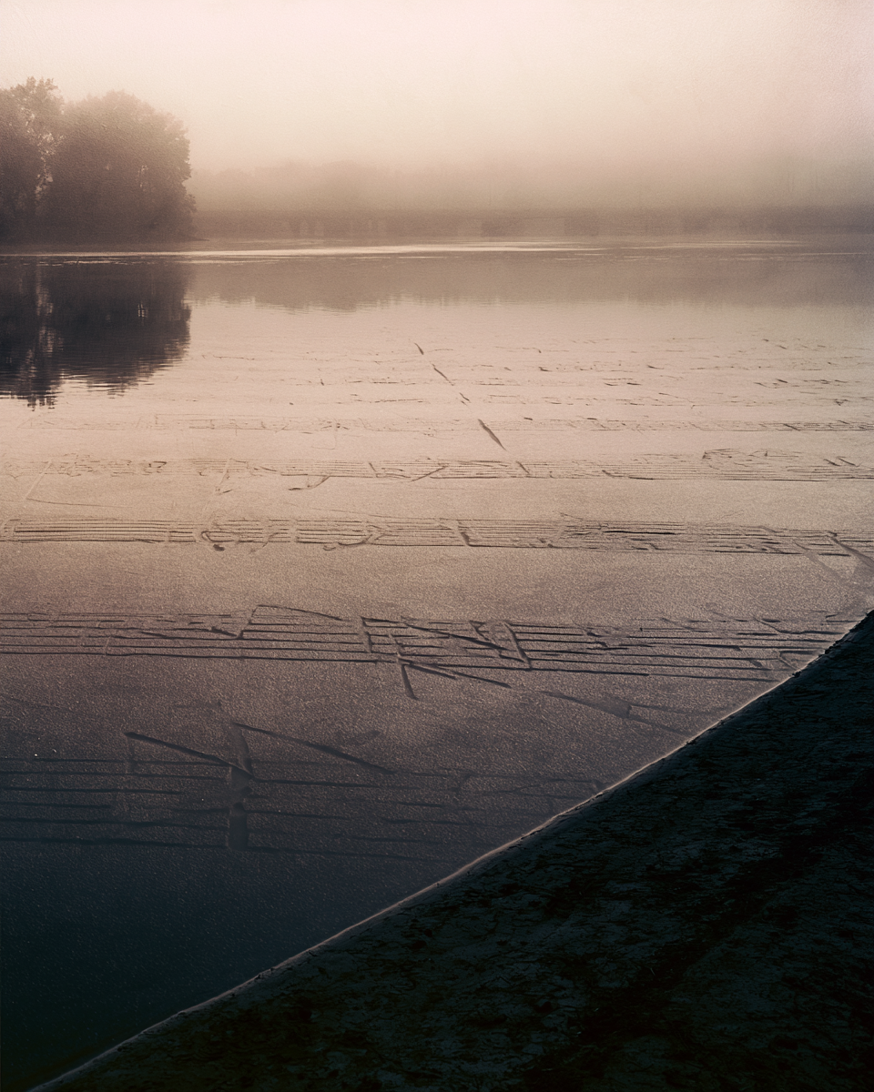 Sound waves moving across water.