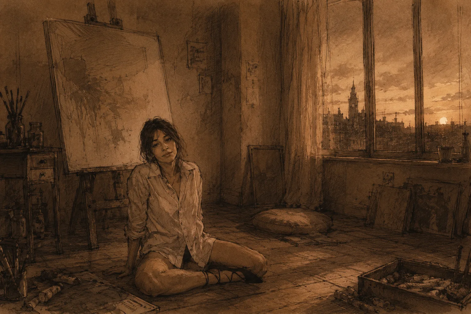 An atmospheric illustration for An Unfinished Canvas