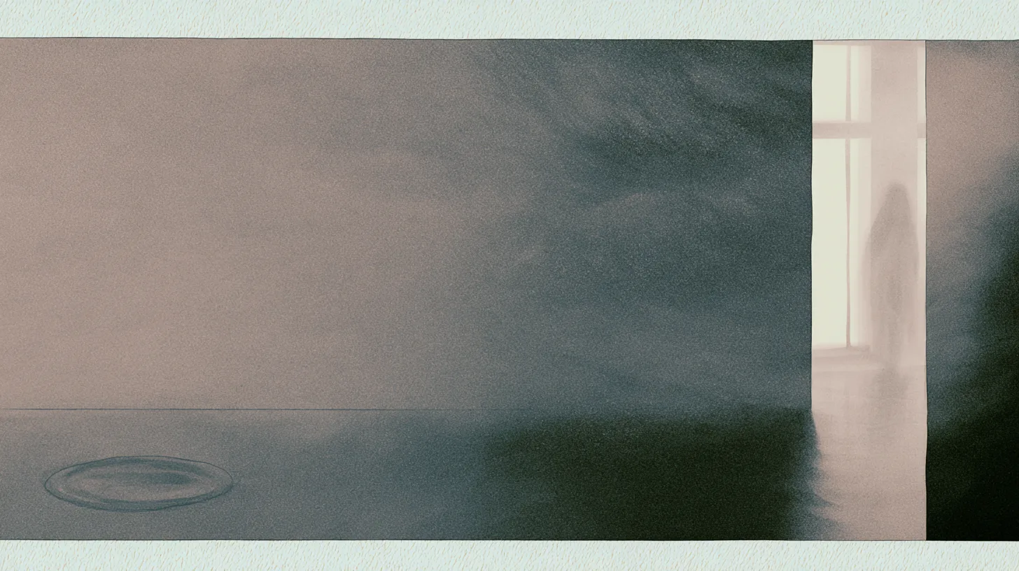 A quiet reflective interior where softened obscurity gradually gives way to subtle visibility and awareness, symbolizing honesty, reflection, and truth emerging through confrontation.