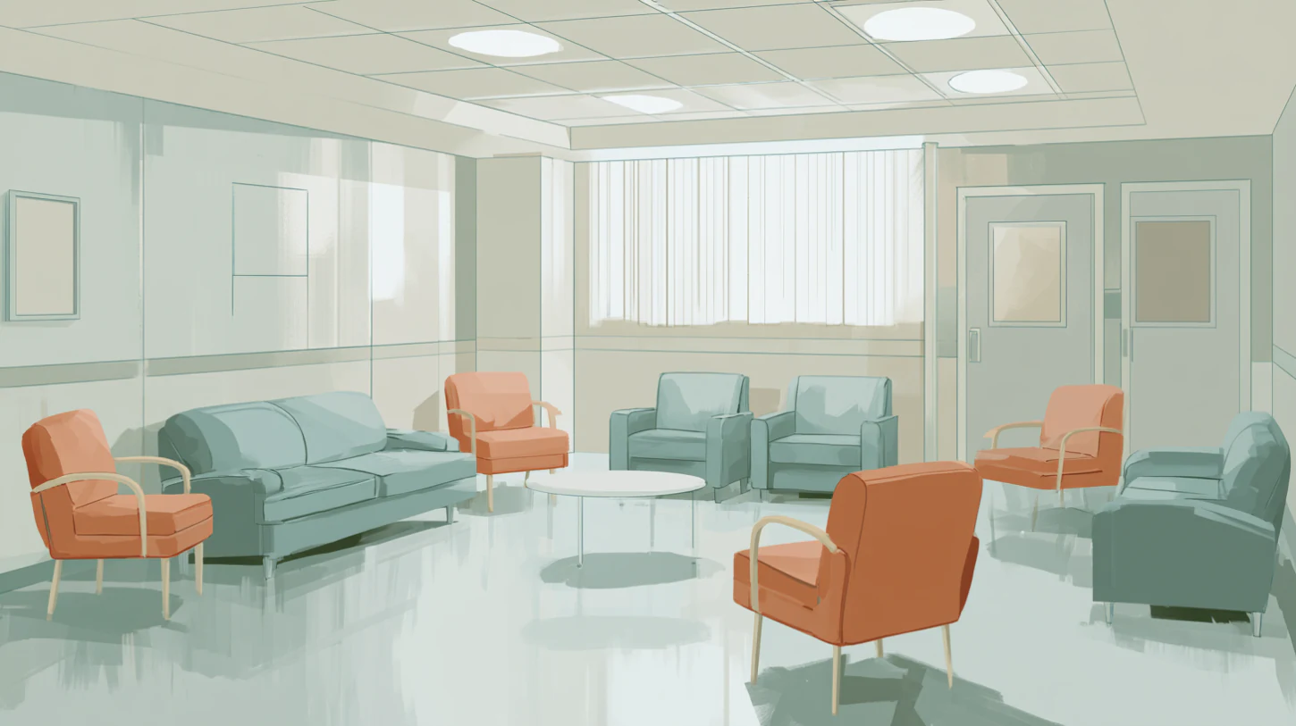 Quiet recovery environment organized around calm routine, emotional steadiness, and sustainable daily rhythm.
